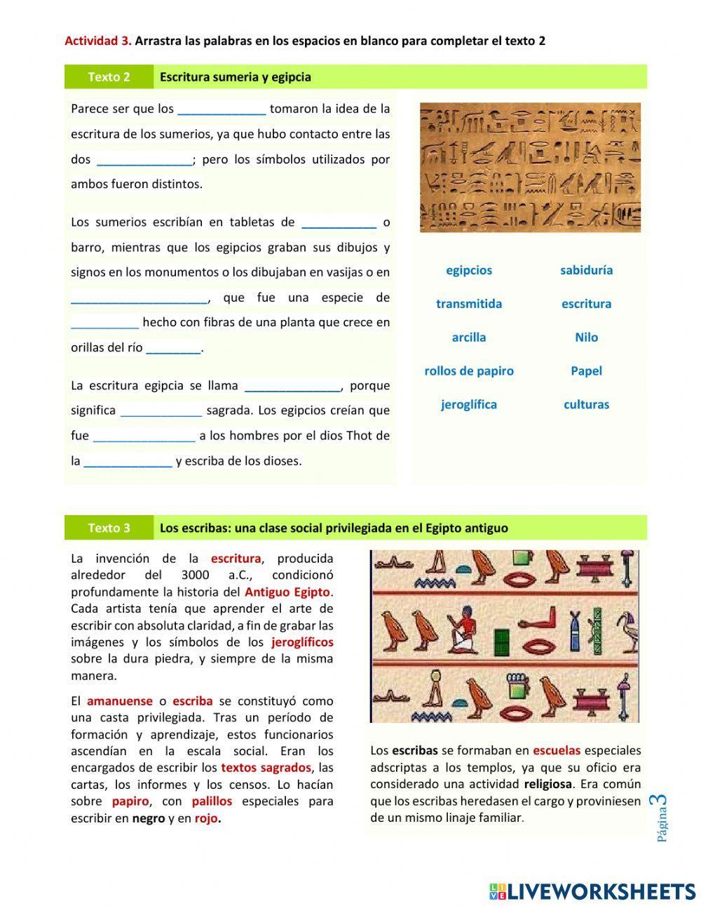 Escritura Jeroglífica y Cuneiforme