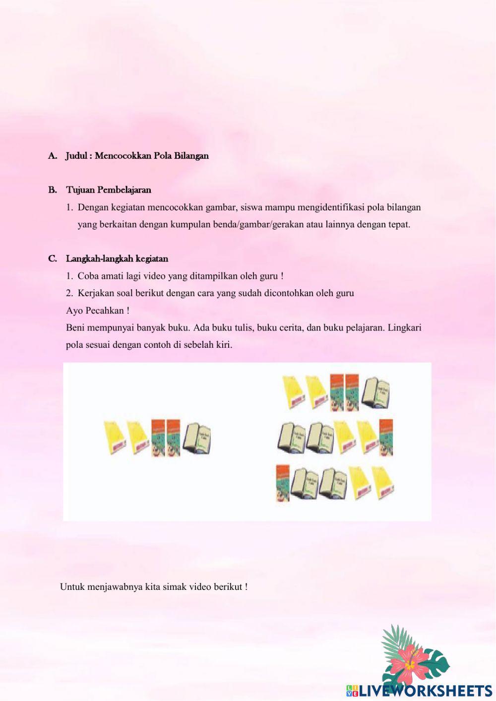 Mencocokkan Pola Bilangan