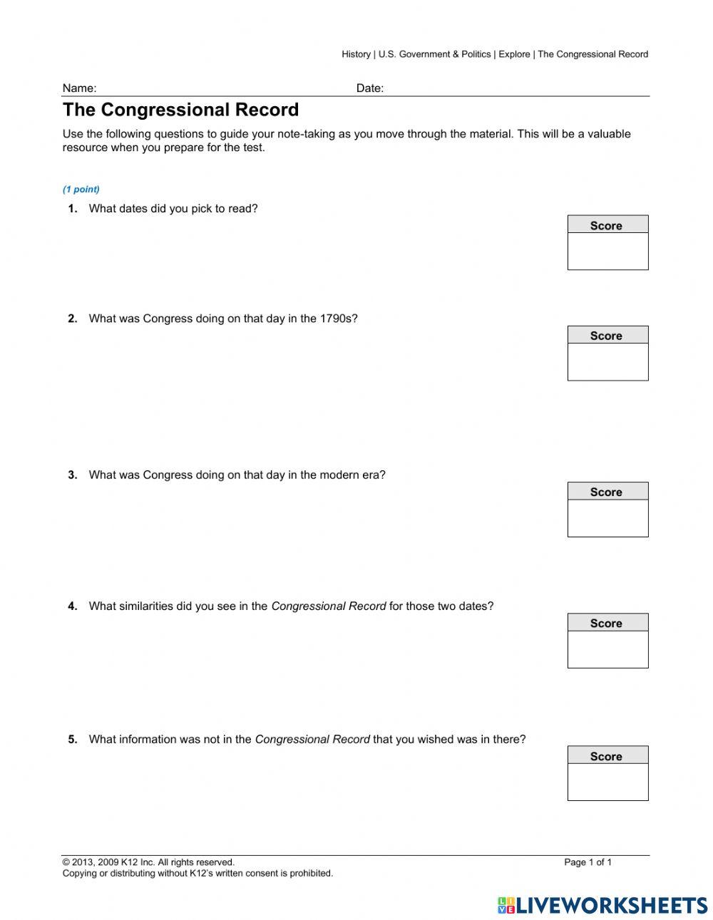 Congressional Records Research