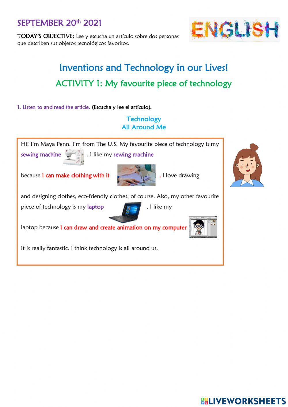 ACTIVITY 1: My favourite piece of technology 