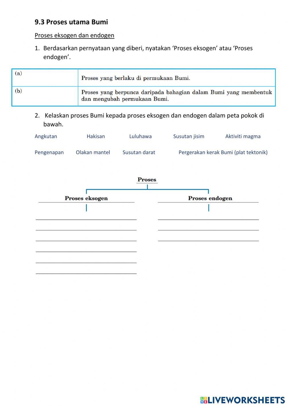 9.3 Proses utama Bumi