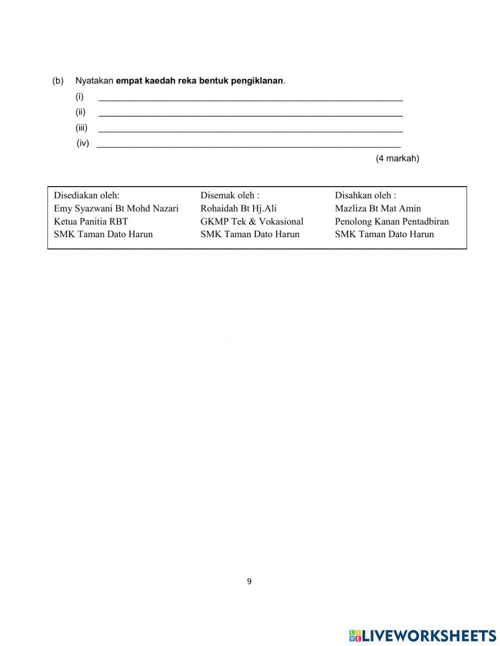 Pentaksiran rbt tingkatan 3 2021