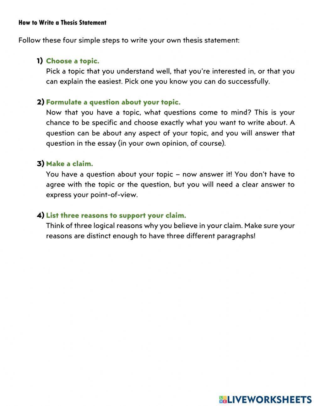 How to Write a Thesis Statement