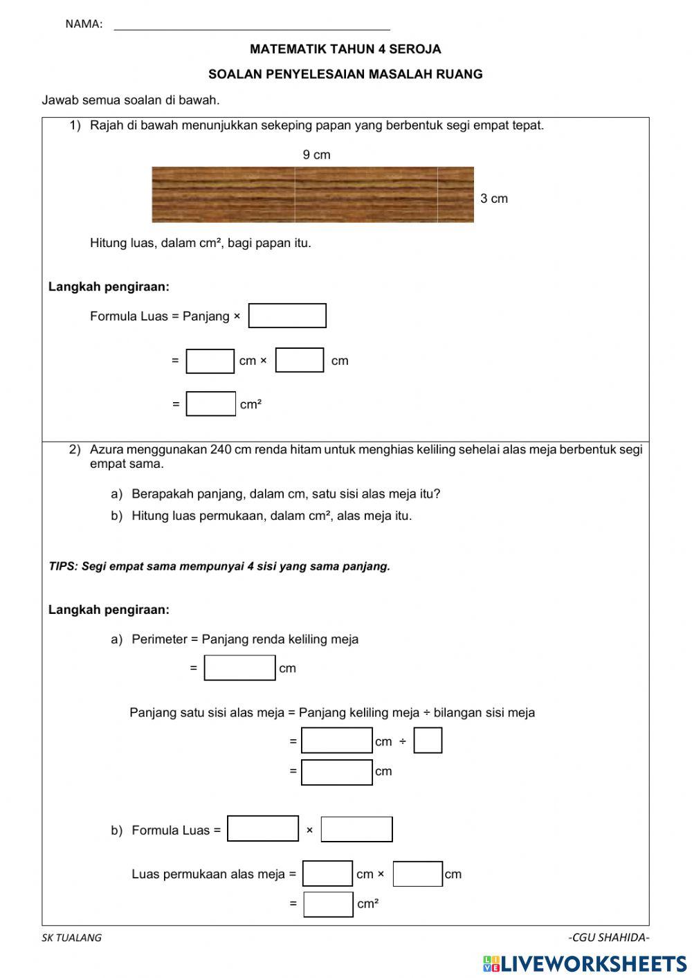 Ruang: penyelesaian masalah