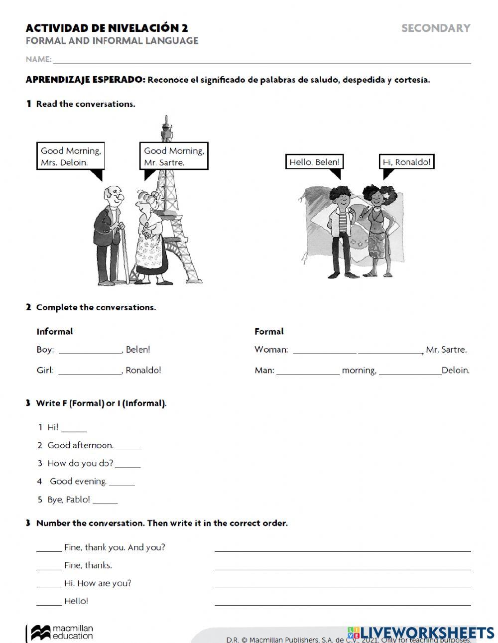 Nivelacion 2do grado secundaria