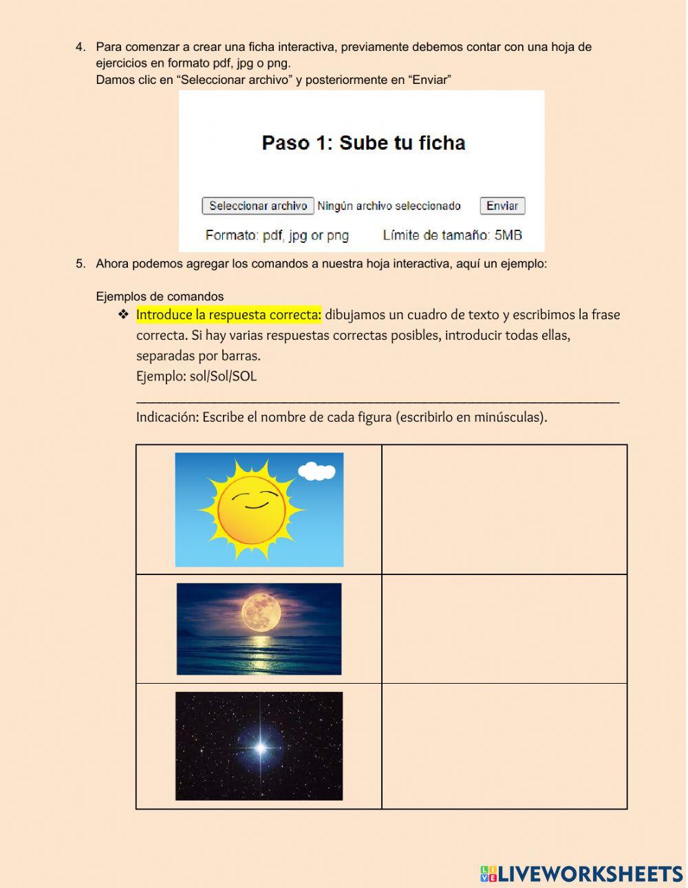 Tutorial liveworksheets