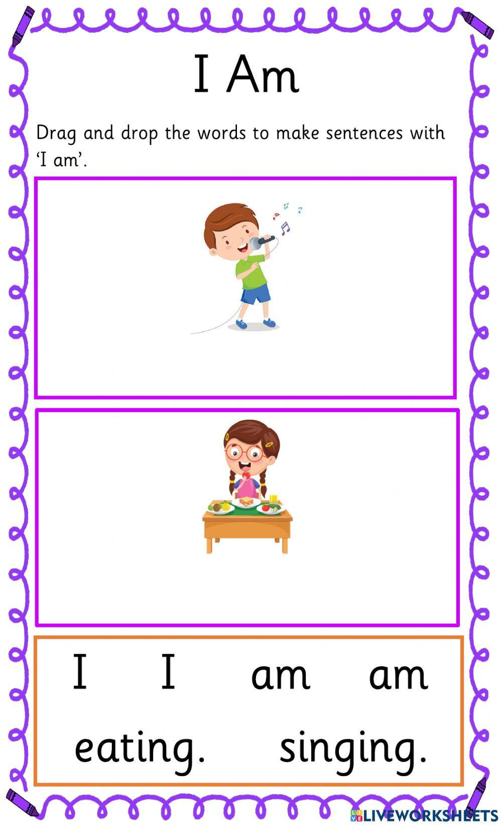 I Am interactive activity Live Worksheets