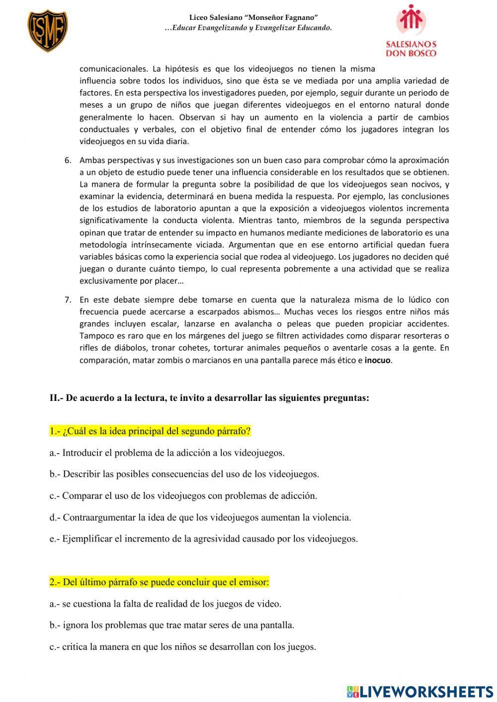 Guía de aprendizaje - Texto expositivo (videojuego)