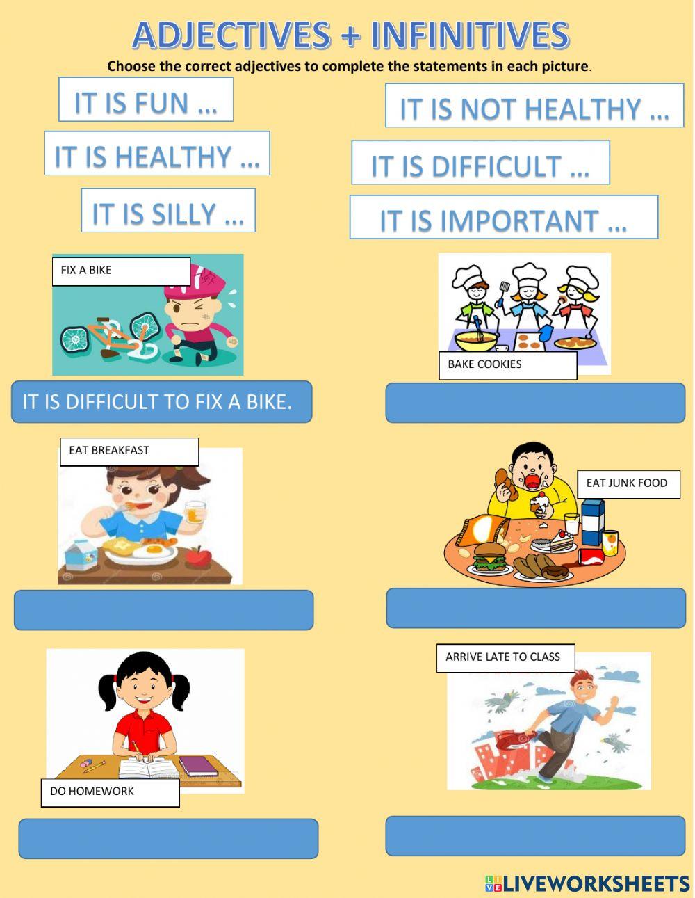 Adjectives + infinitives