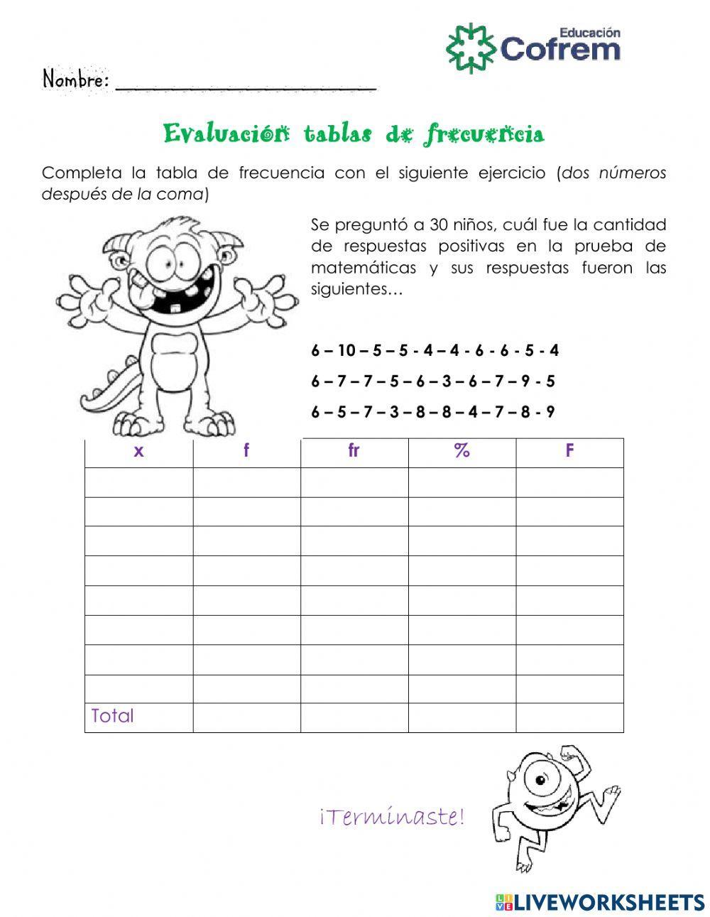 Tablas de frecuencia