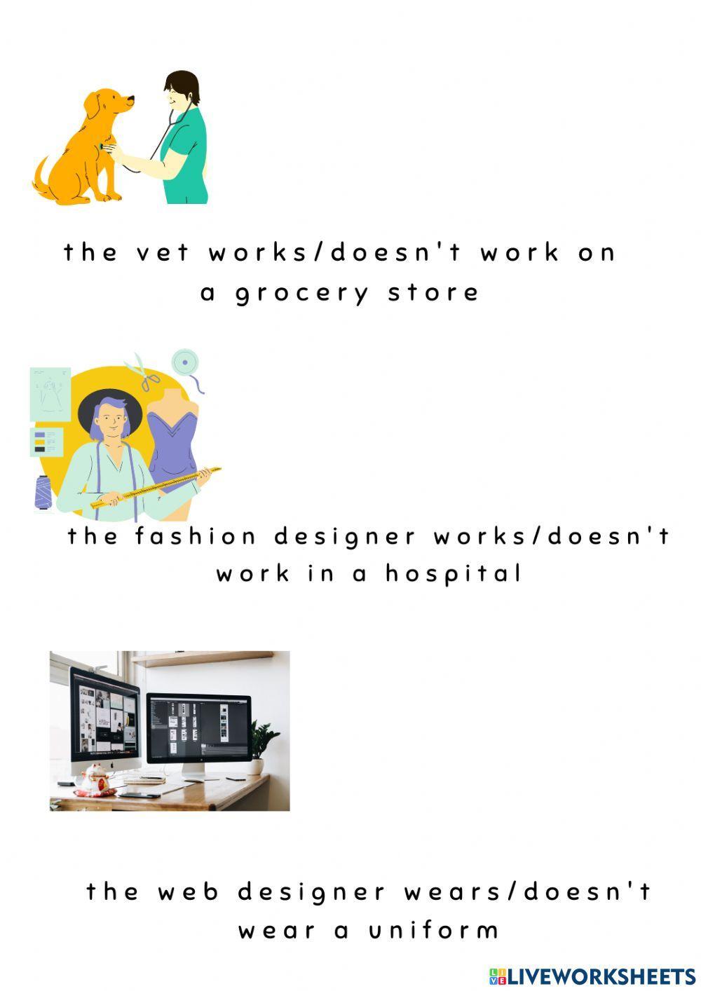 Present simple jobs and routines