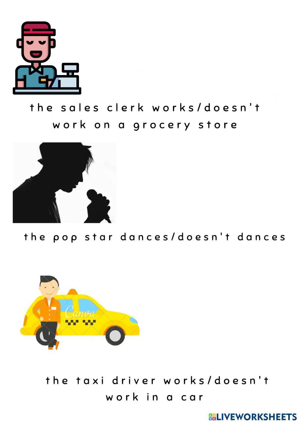 Present simple jobs and routines