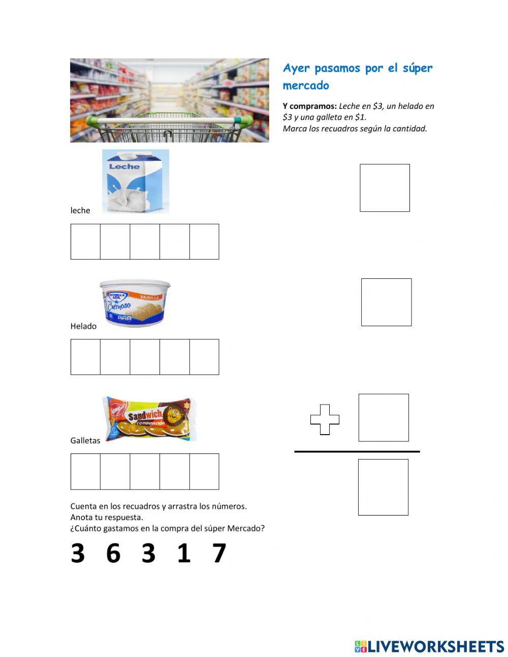 Sumas de 3 niveles en forma vertical.