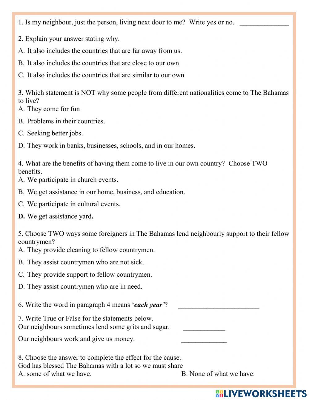 Who is my neighbours?