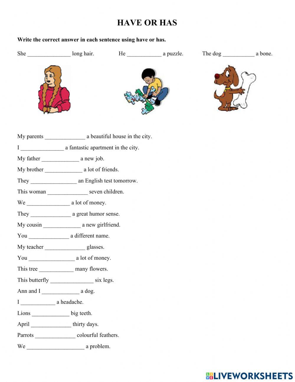 Have or has affrimative