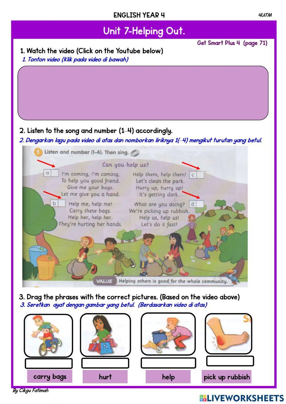 Unit 7-Helping Out (Get Smart Plus 4 page 71)