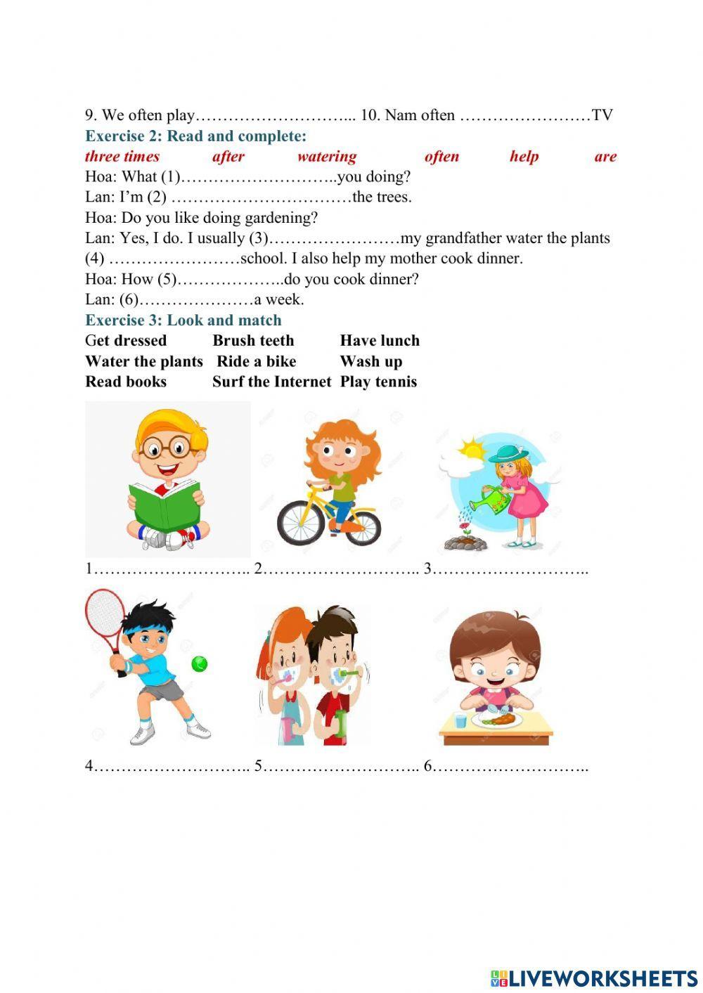 Unit 2: Bài tập cơ bản