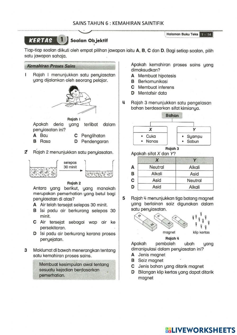 Sains tahun 6 kemahiran saintifik Sains tahun 6 kemahiran saintifik