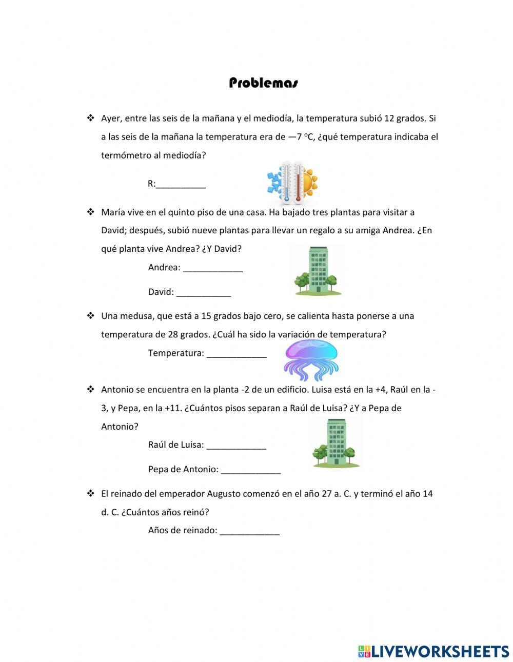 Números Positivos y Negativos