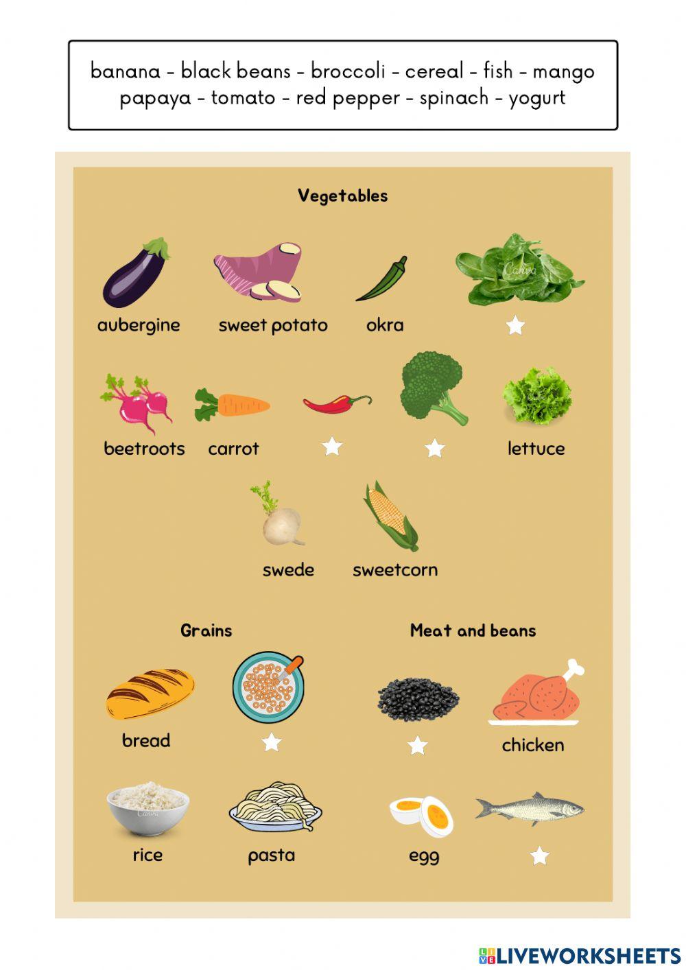 Eat a Rainbow - Food Vocabulary