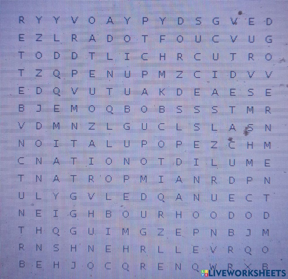 Word search being a member