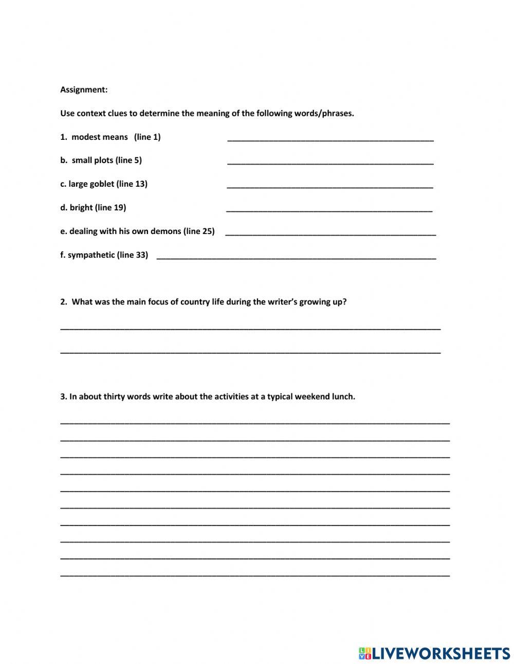 Reading Comprehension