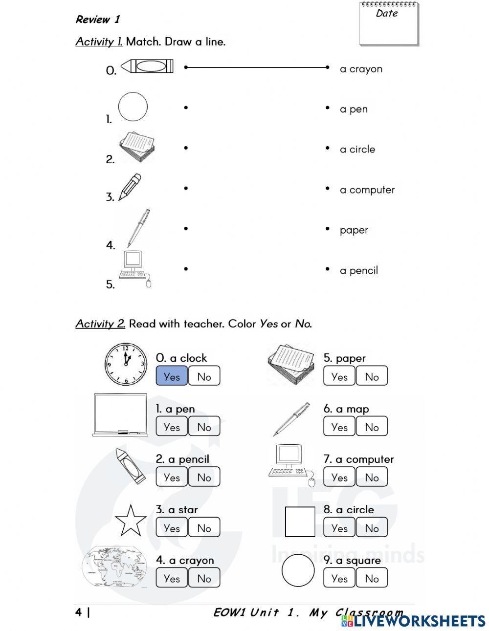 EOW1 Booklet Unit1 Review 1