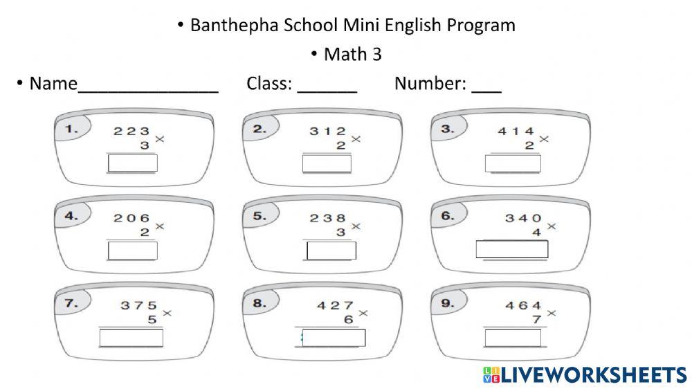 Math 3, Quiz worksheet | Live Worksheets