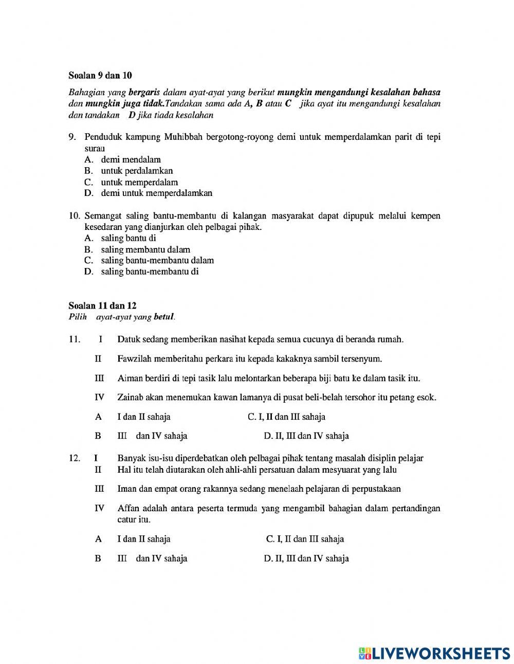 Latihan tatabahasa pt3