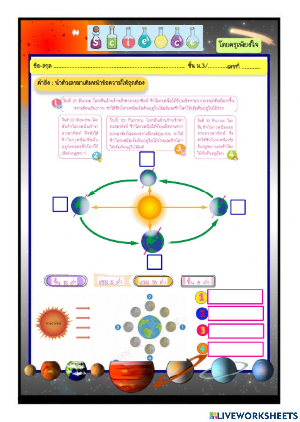 ดวงอาทิตย์ โลก ดวงจันทร์