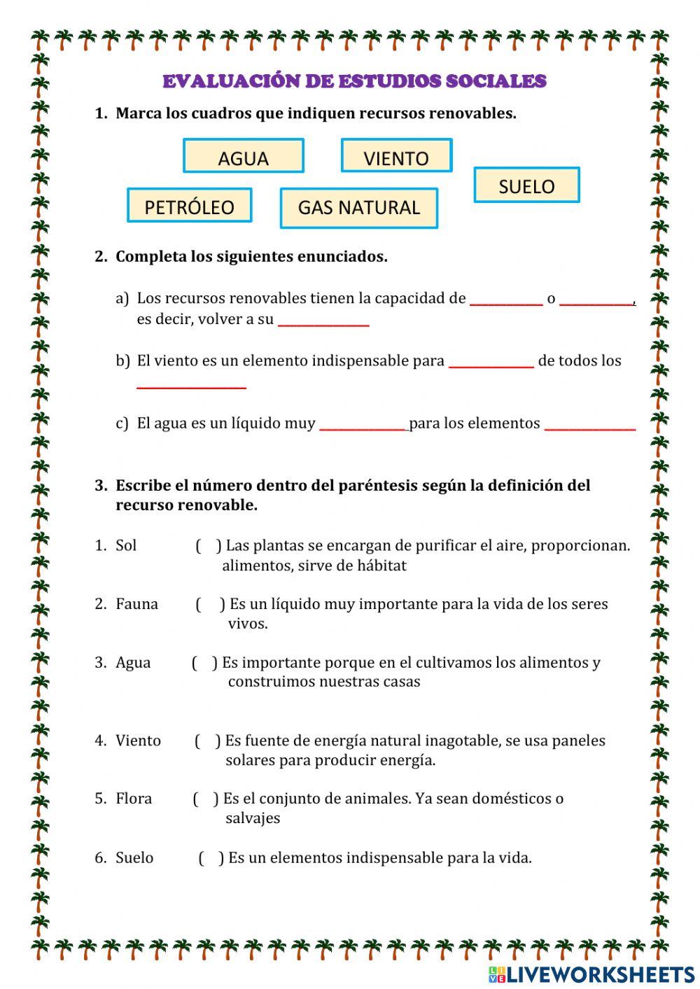 Evaluacion estudios sociales