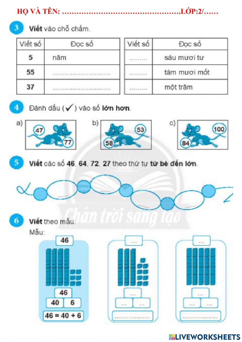 VBT Toán Trang 8, 10, 11
