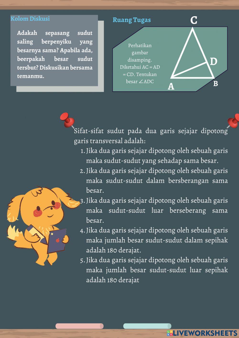 Lembar Kerja Peserta Didik Materi Garis dan Sudut