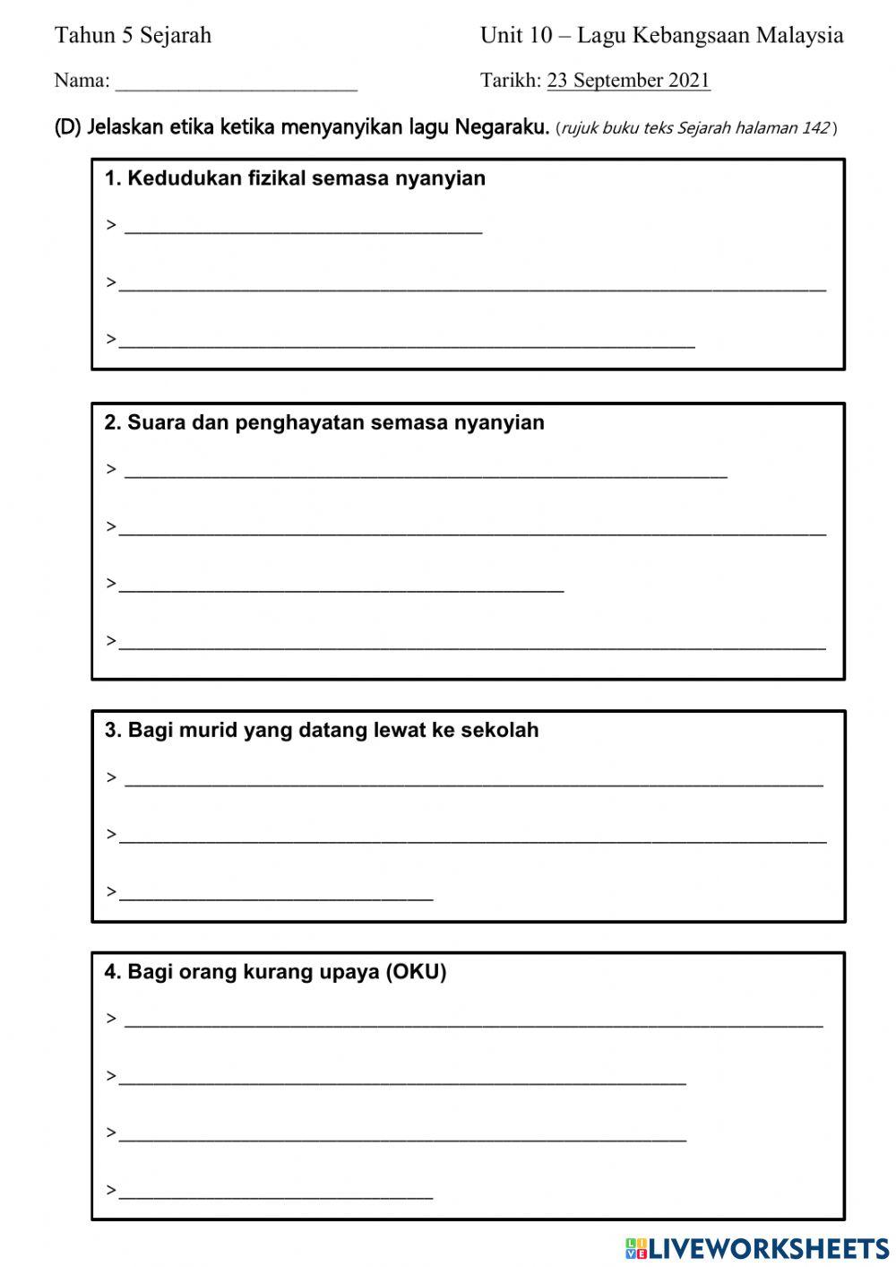 Unit 10 - Lagu Kebangsaan Malaysia