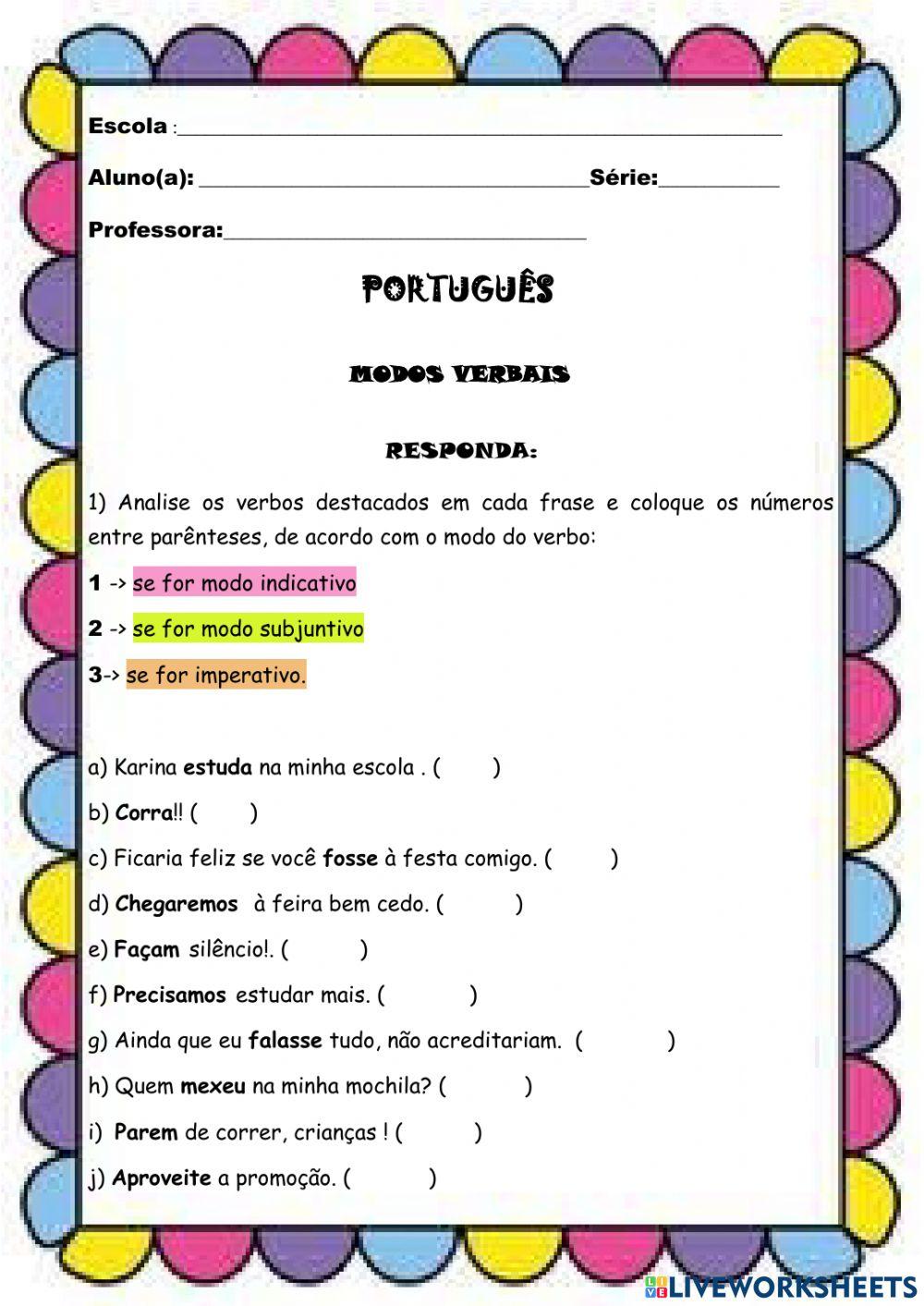 Revisão de Português -Modos Verbias