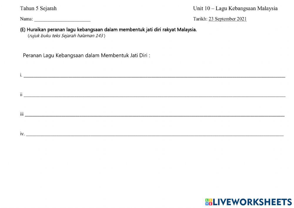 Unit 10 - Lagu Kebangsaan Malaysia