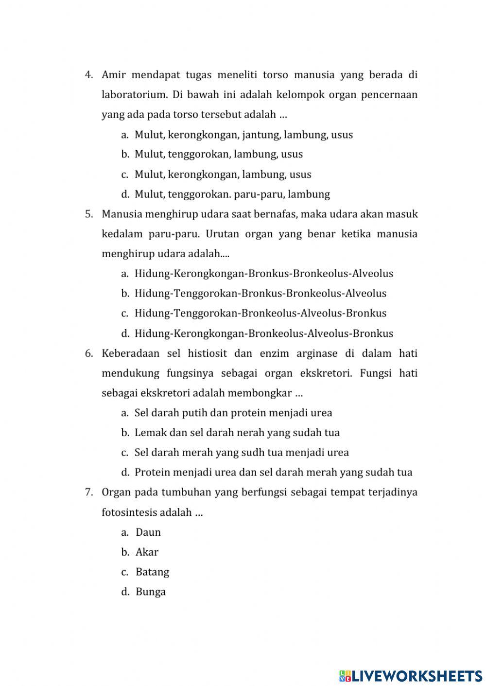 Uji kompetensi organ