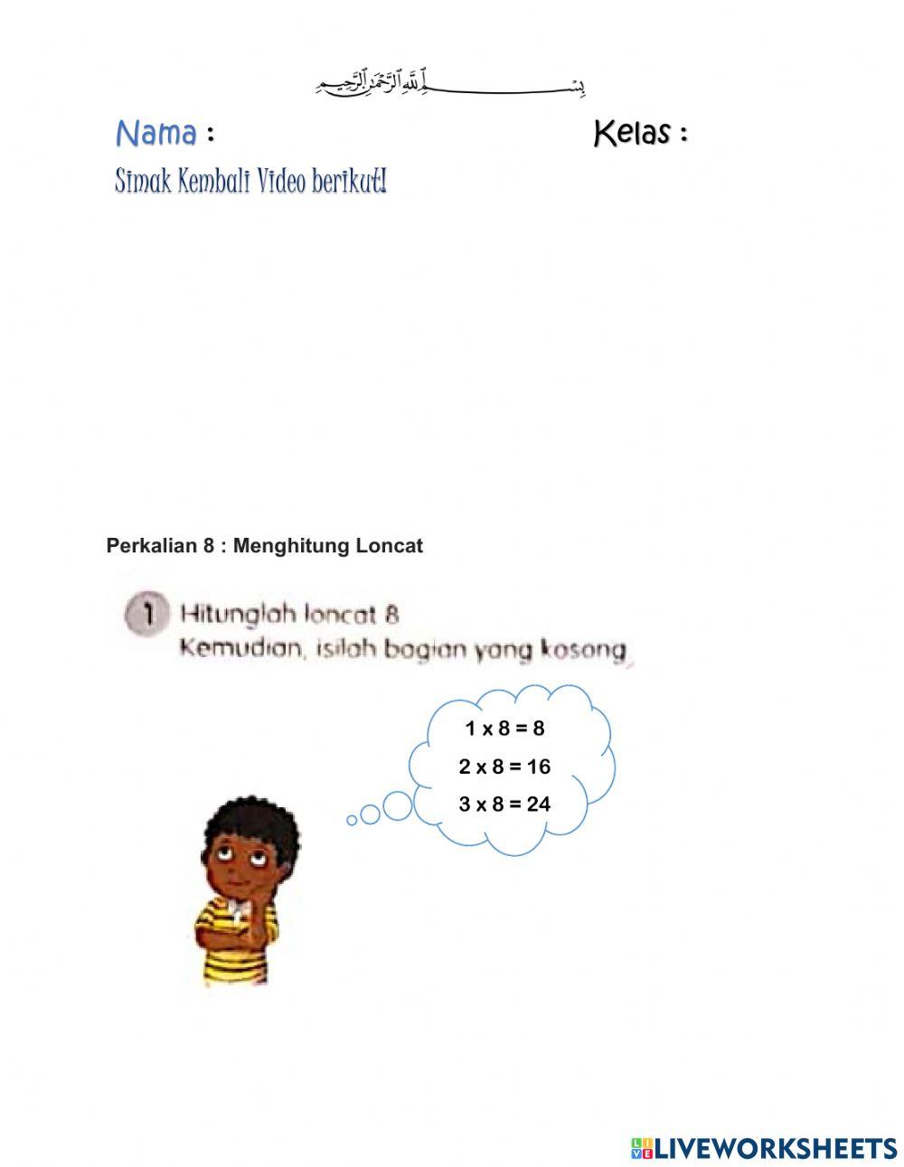 Perkalian Loncat 8 dan 9