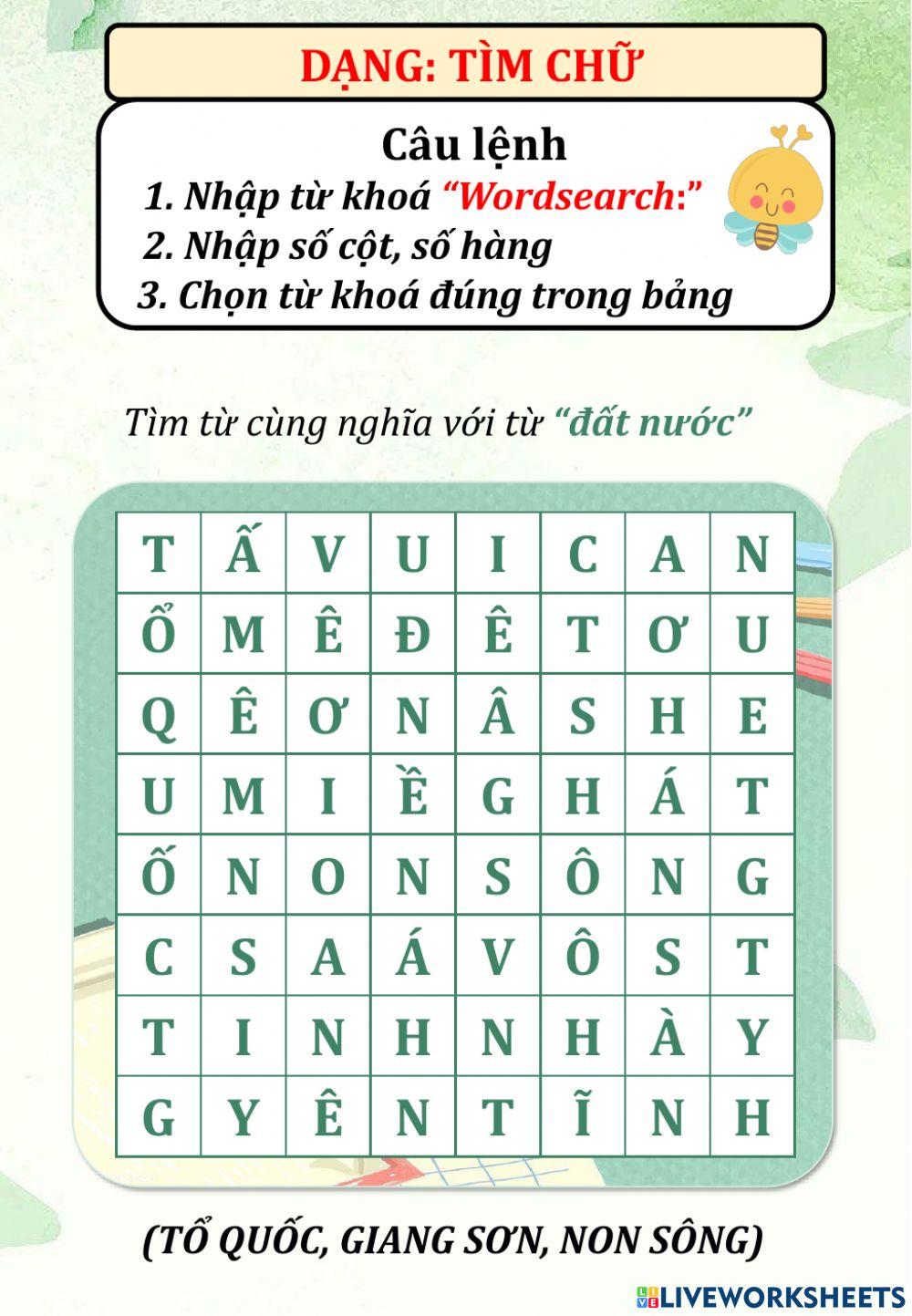 Thử dạng bài tập