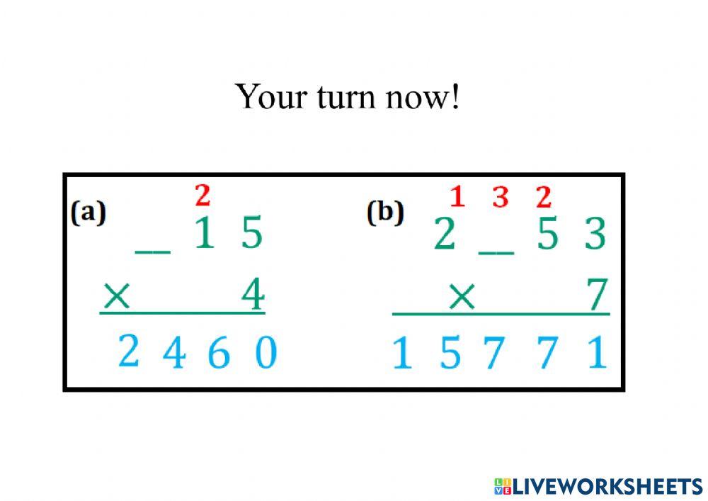 Find missing digits in multiplication