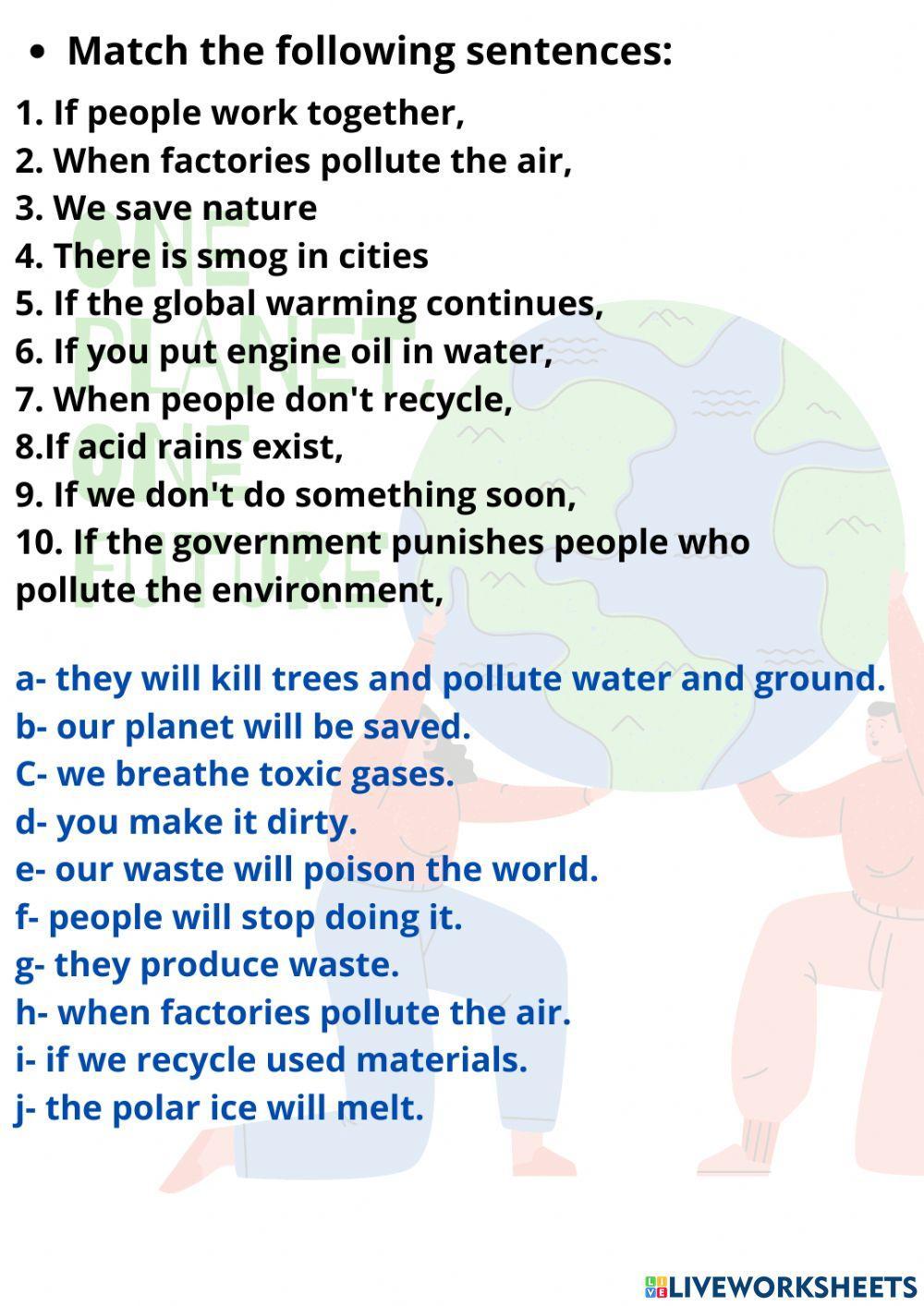 Match the conditional sentences