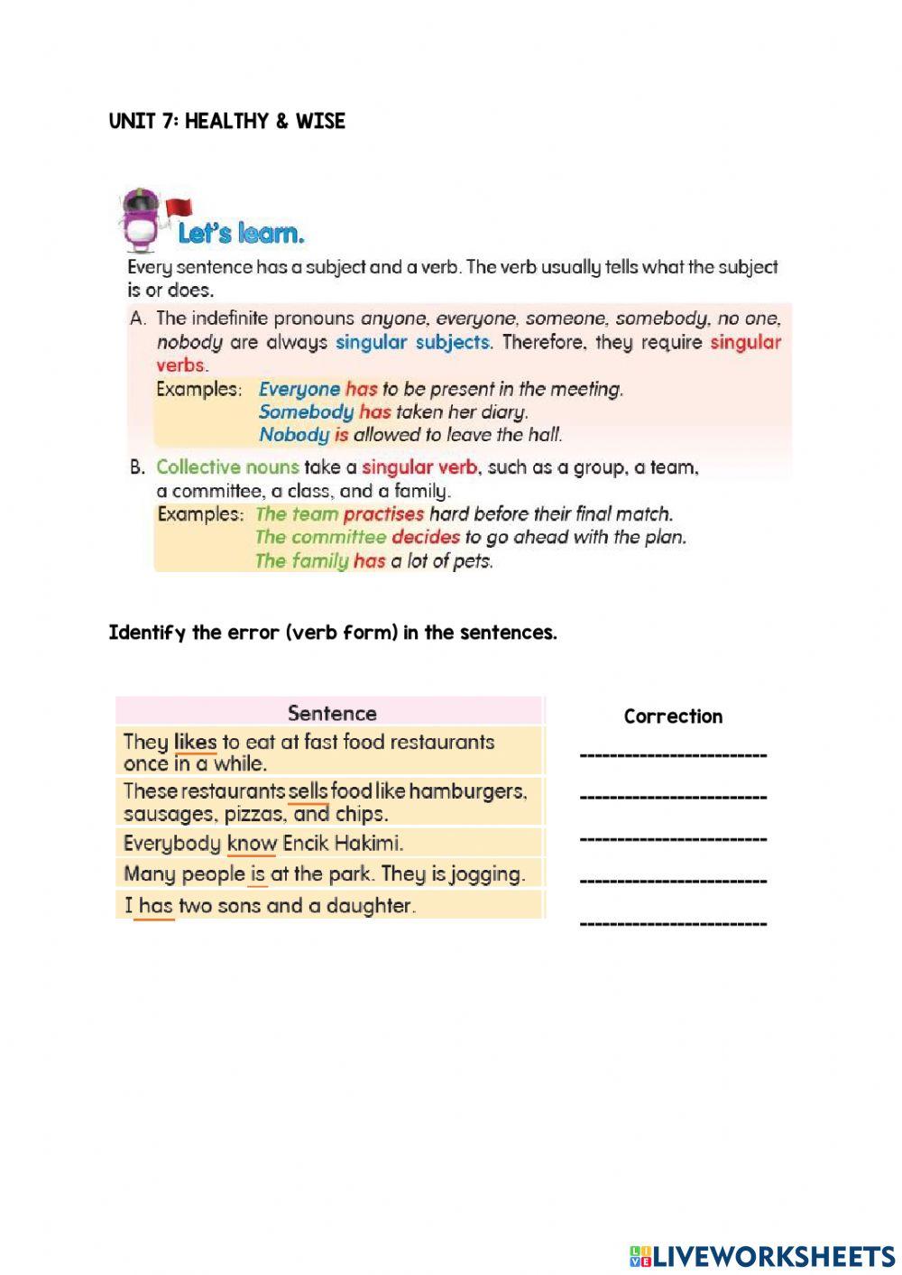 Unit 7: Healthy & Wise