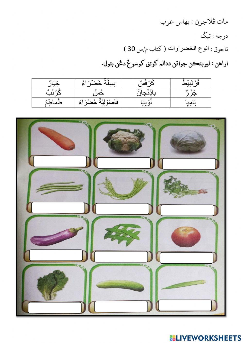 Nama sayur sayuran