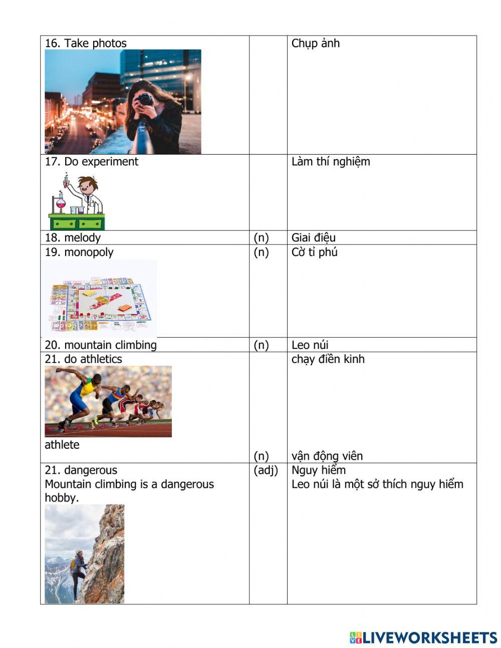 Grade 7 - UNIT 1 : My hobbies