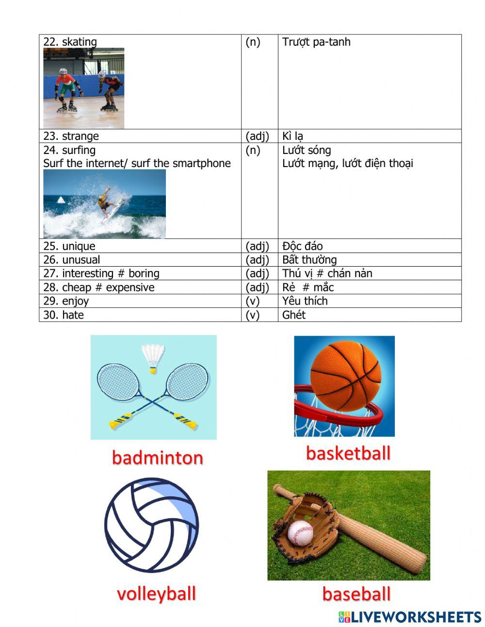 Grade 7 - UNIT 1 : My hobbies