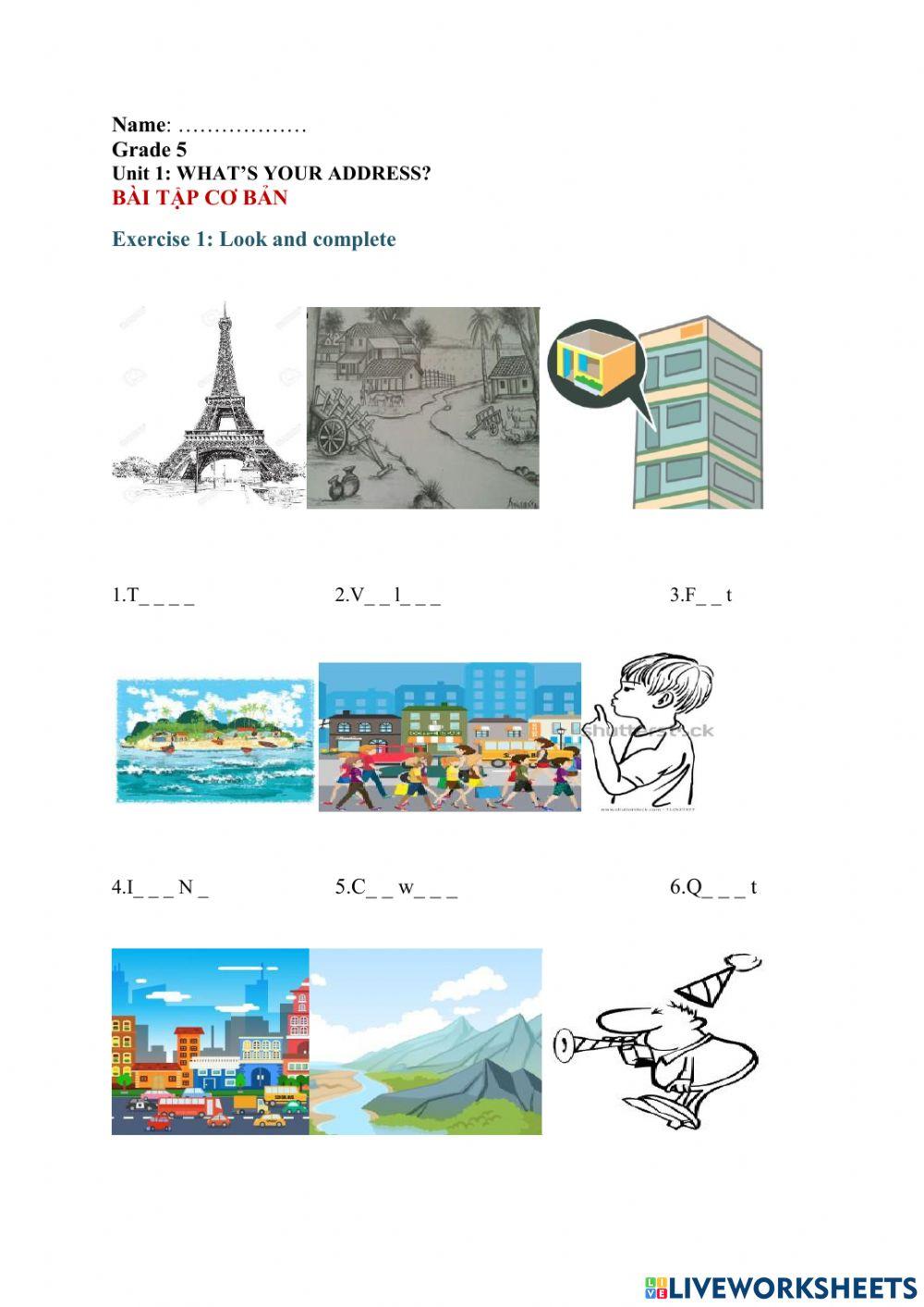 Unit 1: Bài tập cơ bản