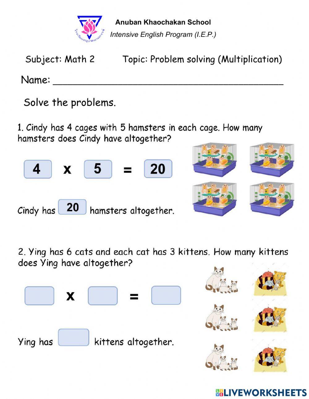 Problem solving using multiplication