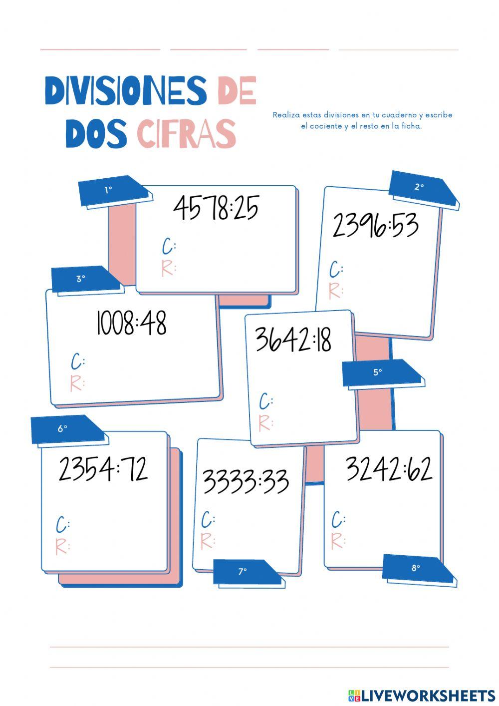 Divisiones de dos cifras