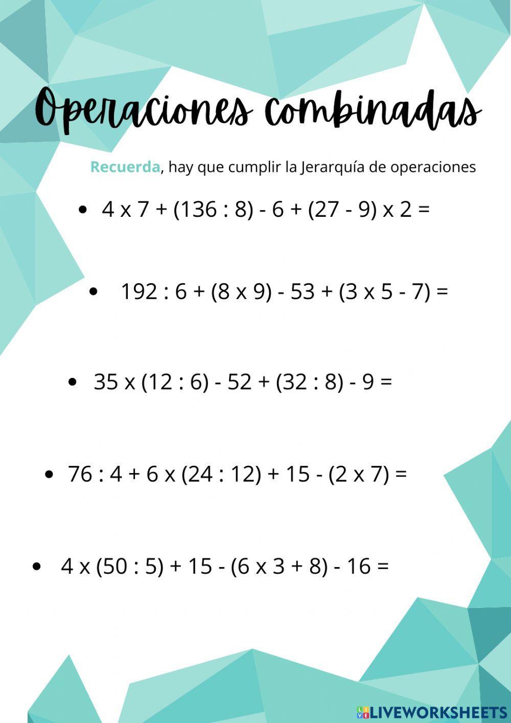 Operaciones combinadas