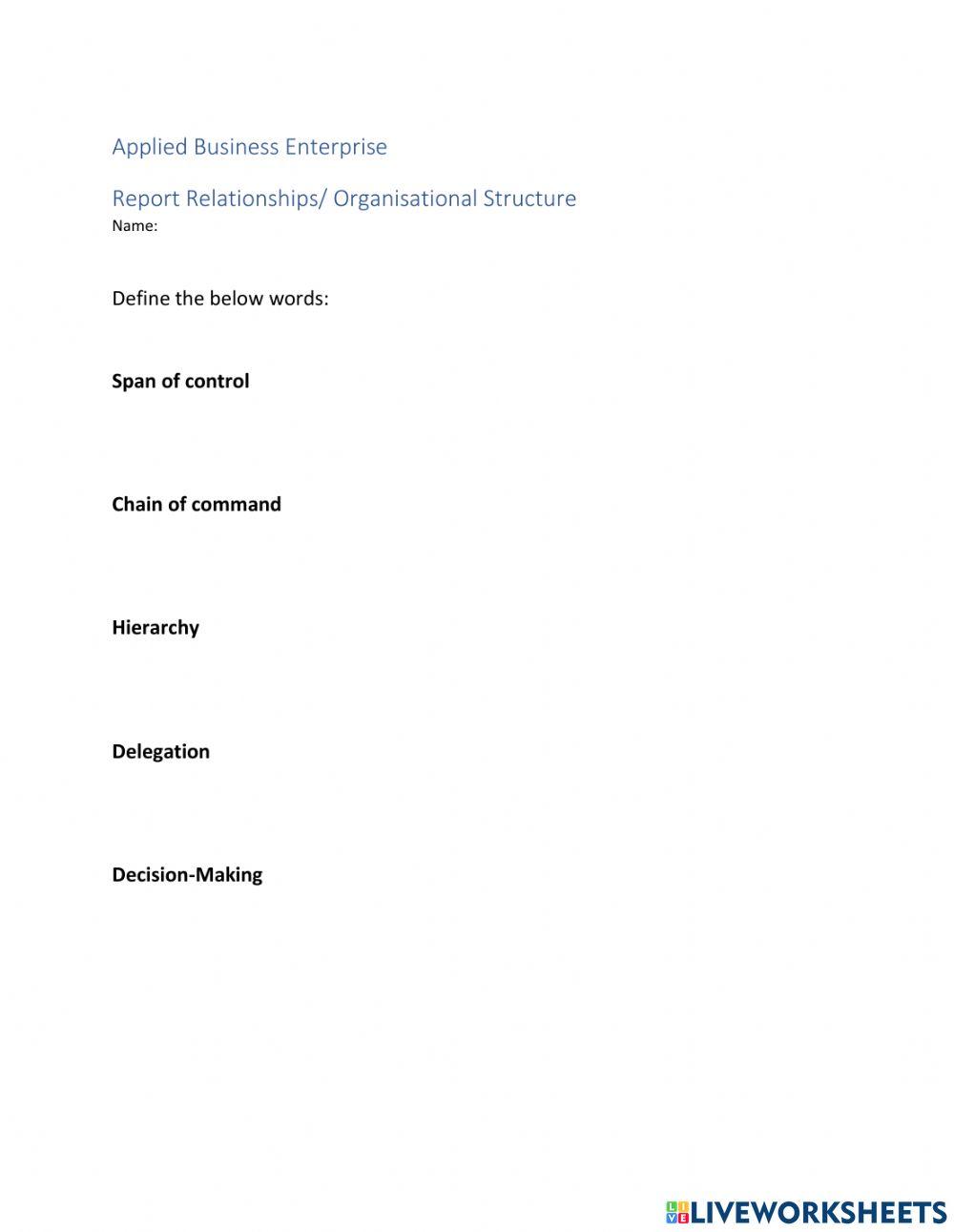 Reporting Relationships